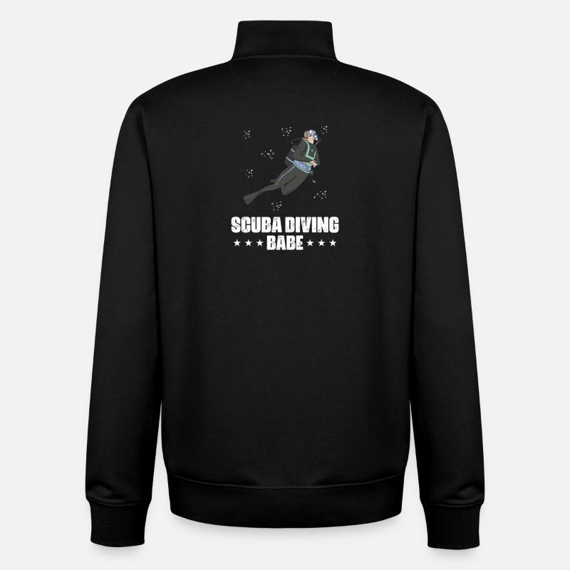 Design de plongée sous-marine - Sweat zippé unisexe en coton bio Stanley/Stella - noir
