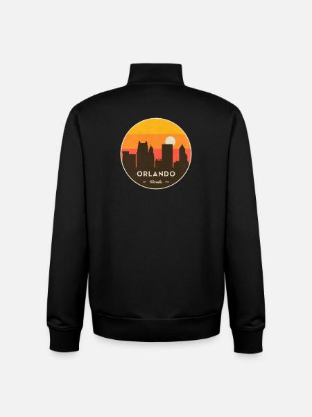 Orlando Skyline Sunset - Unisex Organic Zip Sweatshirt by Stanley/Stella - black