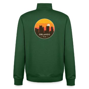 Orlando Skyline Sunset - Unisex Organic Zip Sweatshirt by Stanley/Stella - bottle green - Back - AI Model Male 185 dark (185cm)