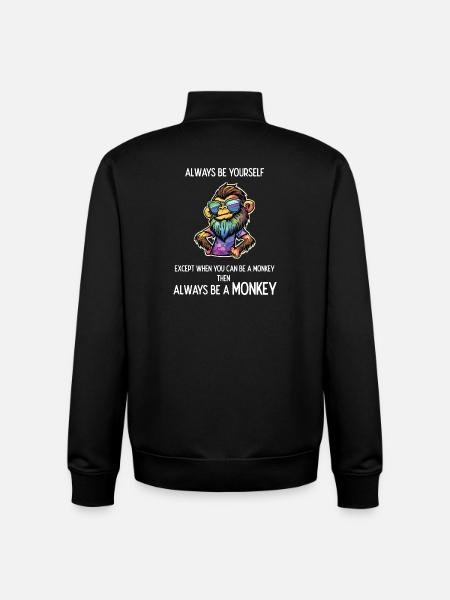 Always Be a Monkey - Unisex Organic Zip Sweatshirt by Stanley/Stella - black