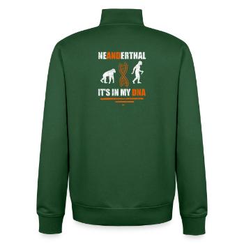 Neandertaler Es ist in meiner DNA Anthropologe - Unisex Organic Zip Sweatshirt von Stanley/Stella - Flaschengrün - Hinten - AI Model Male 185 dark (185cm)