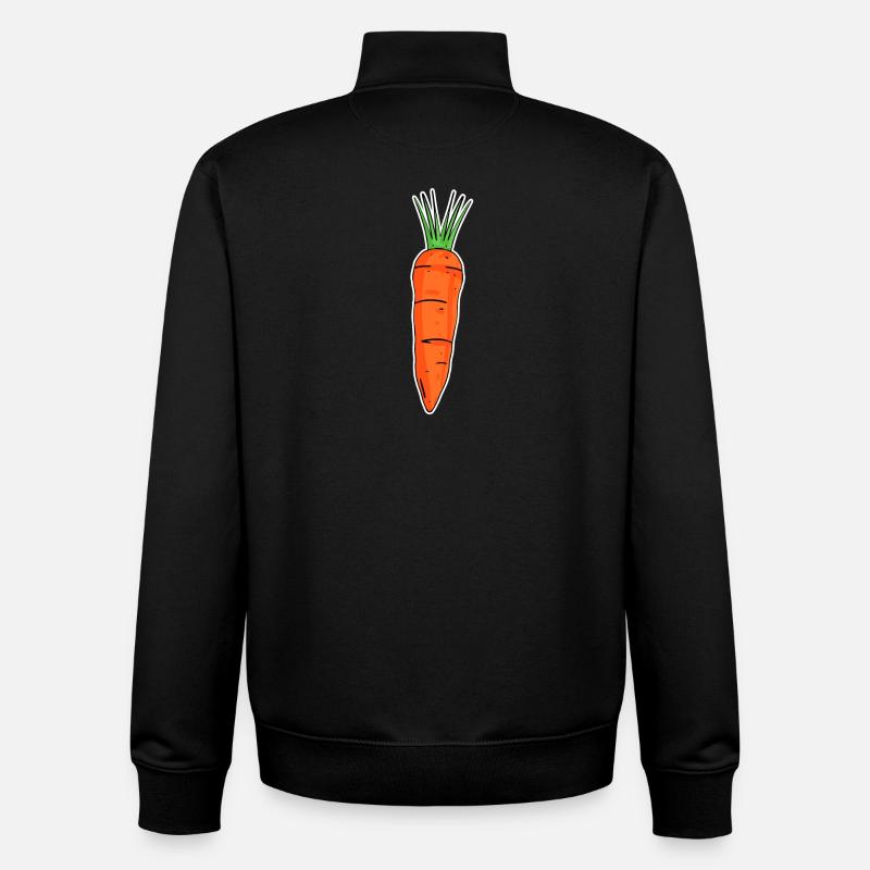 Motif de carotte - Sweat zippé unisexe en coton bio Stanley/Stella - noir