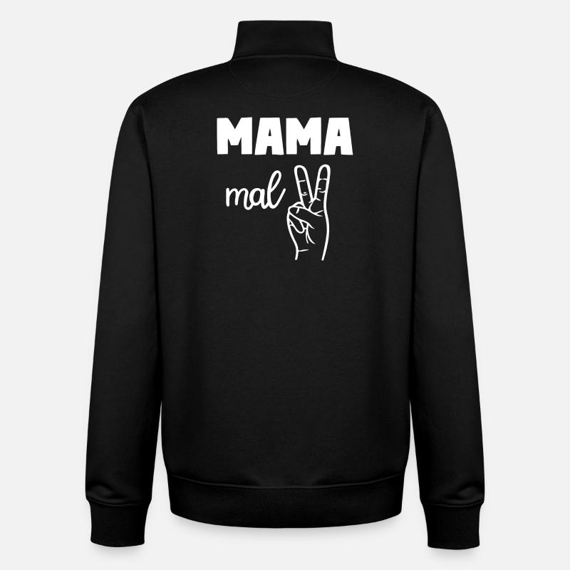 Mama Mal Zwei - Unisex Organic Zip Sweatshirt von Stanley/Stella - Schwarz