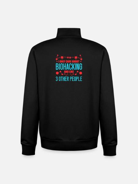 Fun biohacking design - Unisex Organic Zip Sweatshirt by Stanley/Stella - black