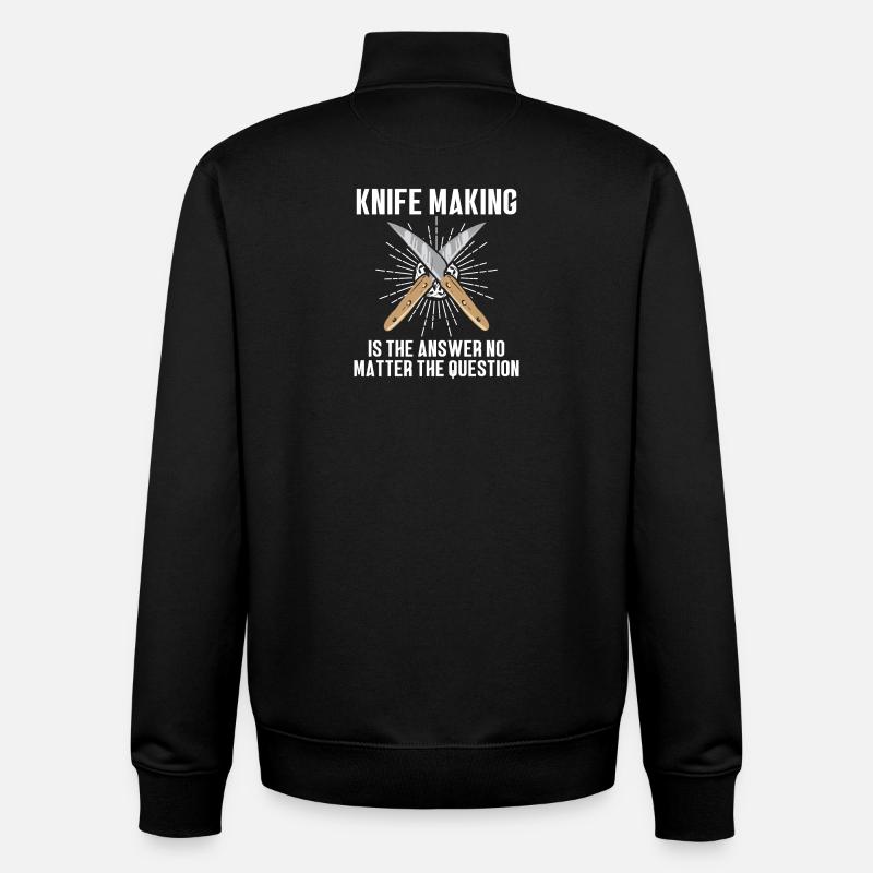 Knife Making Blacksmith Design - Unisex Organic Zip Sweatshirt by Stanley/Stella - black