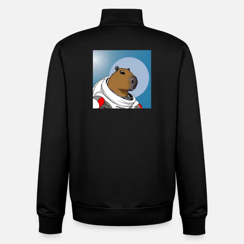 Capy-Astronaut - Unisex Organic Zip Sweatshirt von Stanley/Stella - Schwarz