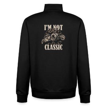Ich bin nicht alt, ich bin ein klassisches lustiges Retro-Auto - Unisex Organic Zip Sweatshirt von Stanley/Stella - Schwarz - Hinten - AI Model Male 185 light (185cm)