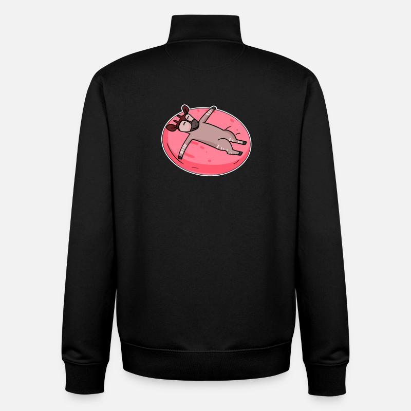 Schlafendes Okapi Waldgiraffe - Unisex Organic Zip Sweatshirt von Stanley/Stella - Schwarz
