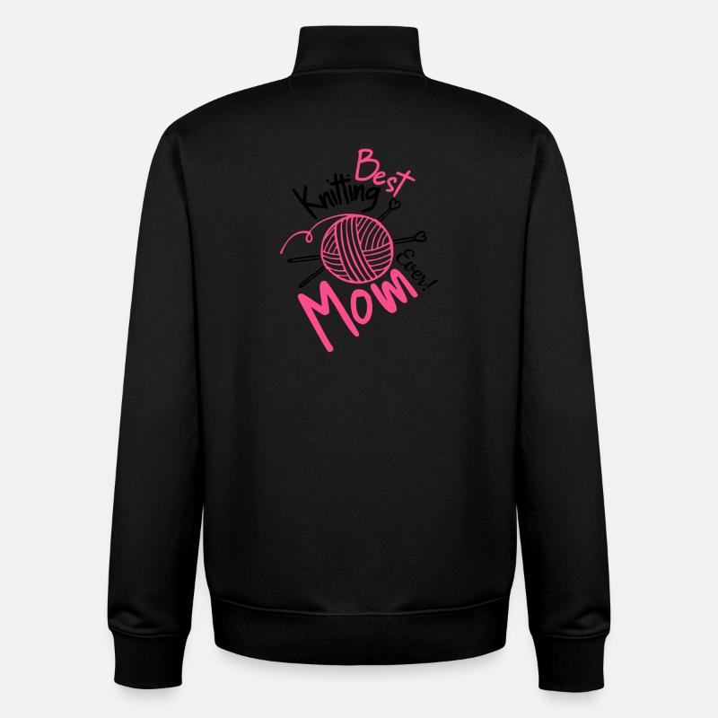 Beste Strickmutter aller Zeiten - Unisex Organic Zip Sweatshirt von Stanley/Stella - Schwarz