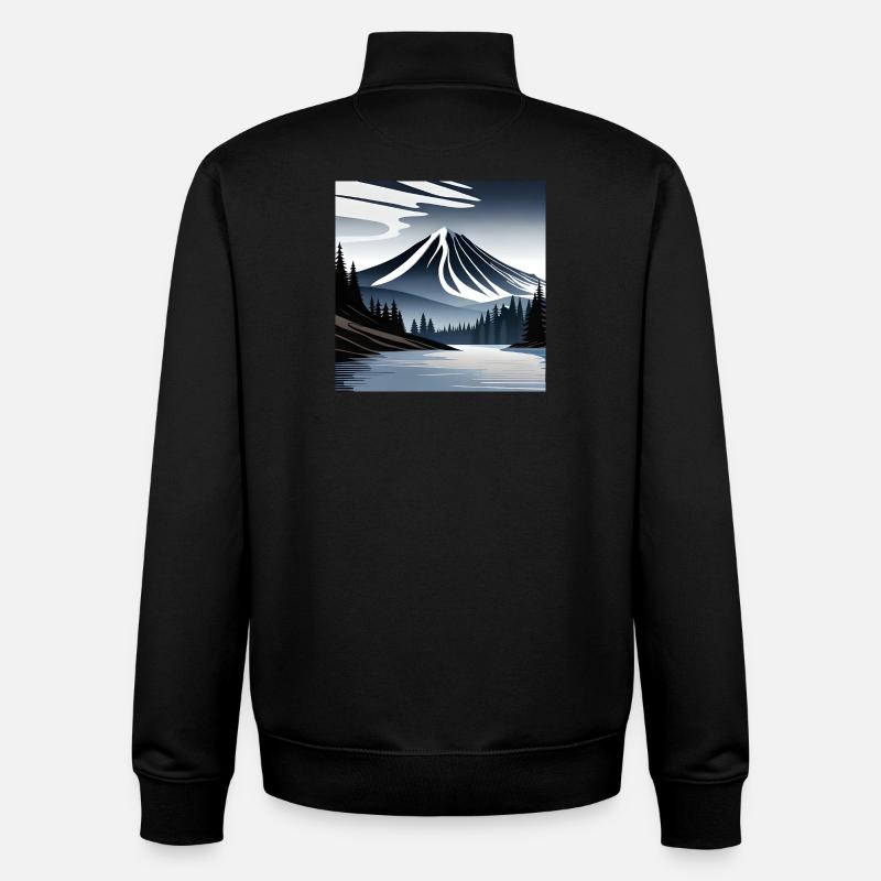 Vulkanlandschaft - Unisex Organic Zip Sweatshirt von Stanley/Stella - Schwarz