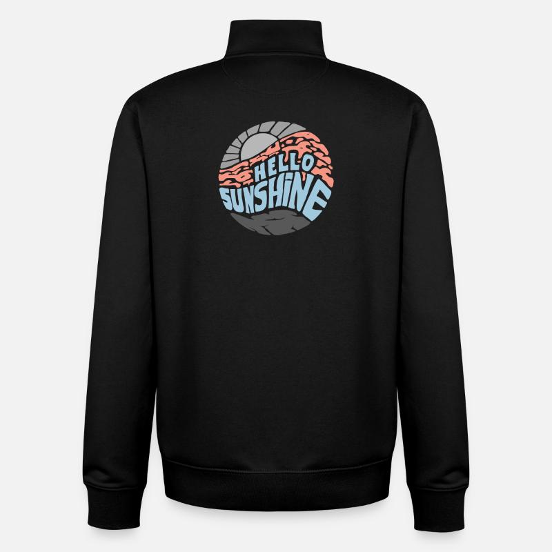Bonjour Sunshine! Été, soleil, vacances - Sweat zippé unisexe en coton bio Stanley/Stella - noir