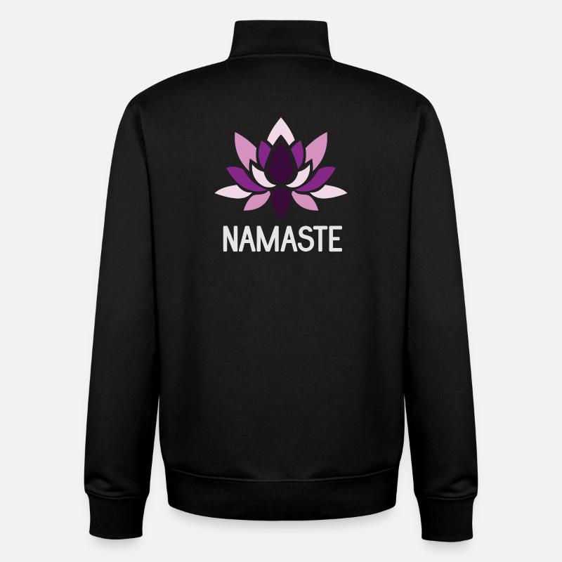 Idée cadeau de yoga - Namaste - Sweat zippé unisexe en coton bio Stanley/Stella - noir