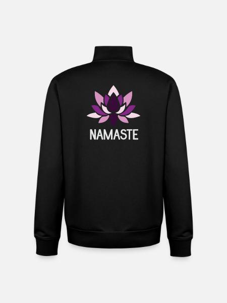 Namaste - Yoga Gift Idea - Unisex Organic Zip Sweatshirt by Stanley/Stella - black