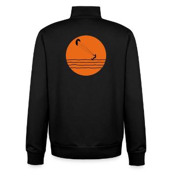 Kitesurfing - Unisex Organic Zip Sweatshirt by Stanley/Stella - black - Back - AI Model Male 185 light (185cm)