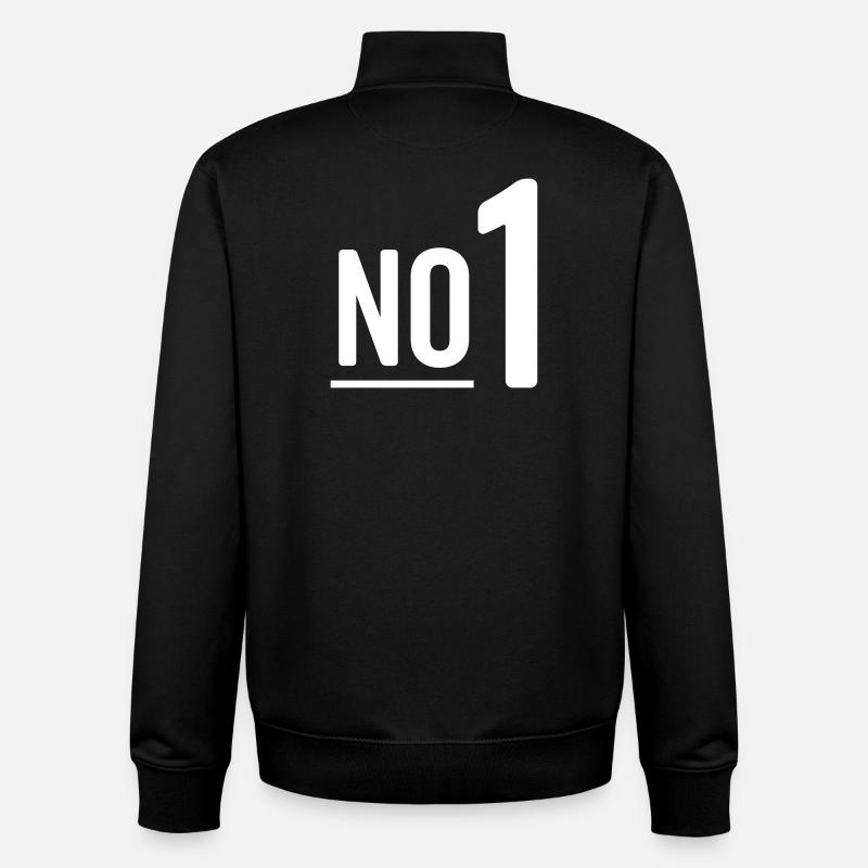 No 1 - Nummer eins - Unisex Organic Zip Sweatshirt von Stanley/Stella - Schwarz