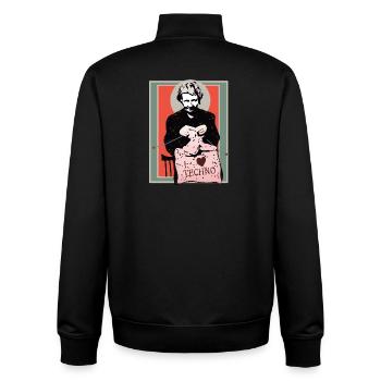 Techno Nähkunst Illustration - Unisex Organic Zip Sweatshirt von Stanley/Stella - Schwarz - Hinten - AI Model Male 185 light (185cm)