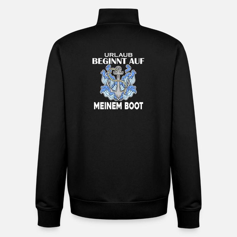 Urlaub Boot - Unisex Organic Zip Sweatshirt von Stanley/Stella - Schwarz