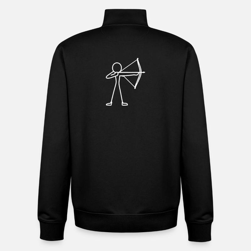 Strichmännchen Bogen Bogenschießen Bogenschütze - Unisex Organic Zip Sweatshirt von Stanley/Stella - Schwarz