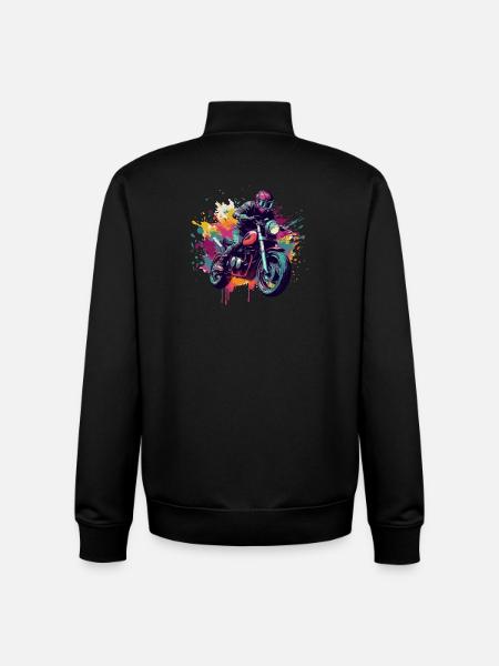 Motorrad mit Farbfleck. - Unisex Organic Zip Sweatshirt von Stanley/Stella - Schwarz