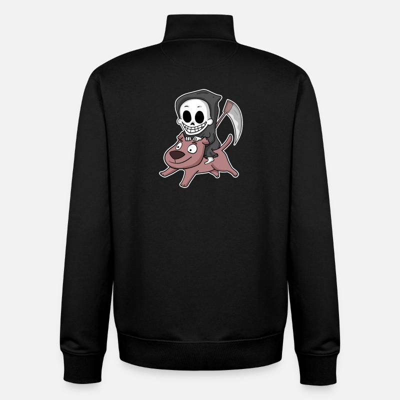 Grim Reaper Dog - Unisex Organic Zip Sweatshirt by Stanley/Stella - black