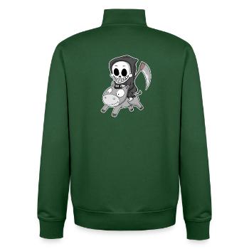 Grim Reaper Donkey - Unisex Organic Zip Sweatshirt by Stanley/Stella - bottle green - Back - AI Model Male 185 dark (185cm)