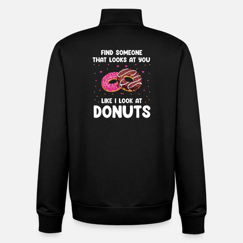 Donuts Love Design - Unisex Organic Zip Sweatshirt von Stanley/Stella - Schwarz