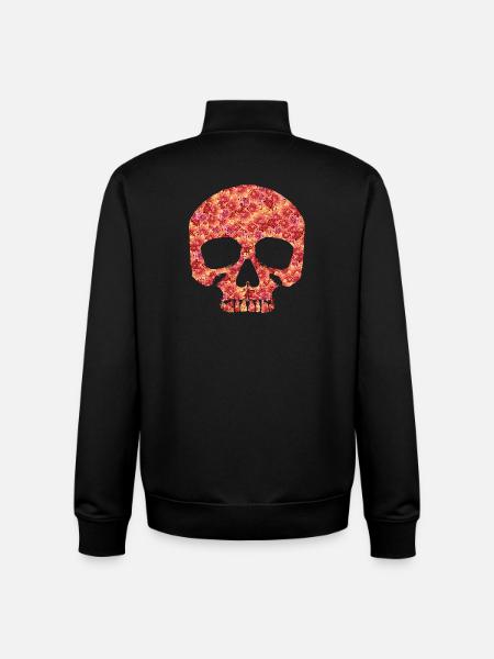 Skull with flowers - Unisex Organic Zip Sweatshirt by Stanley/Stella - black