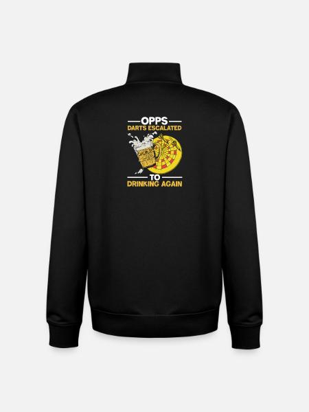 Dart beer pub design - Unisex Organic Zip Sweatshirt by Stanley/Stella - black