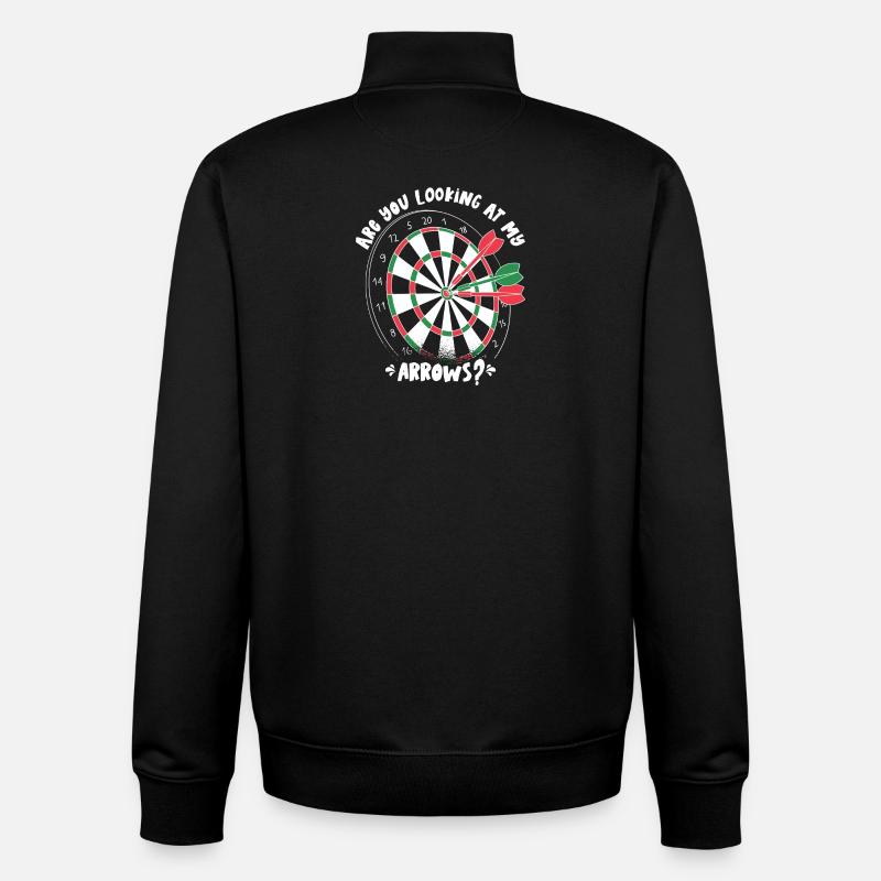 Dart pub design - Unisex Organic Zip Sweatshirt by Stanley/Stella - black