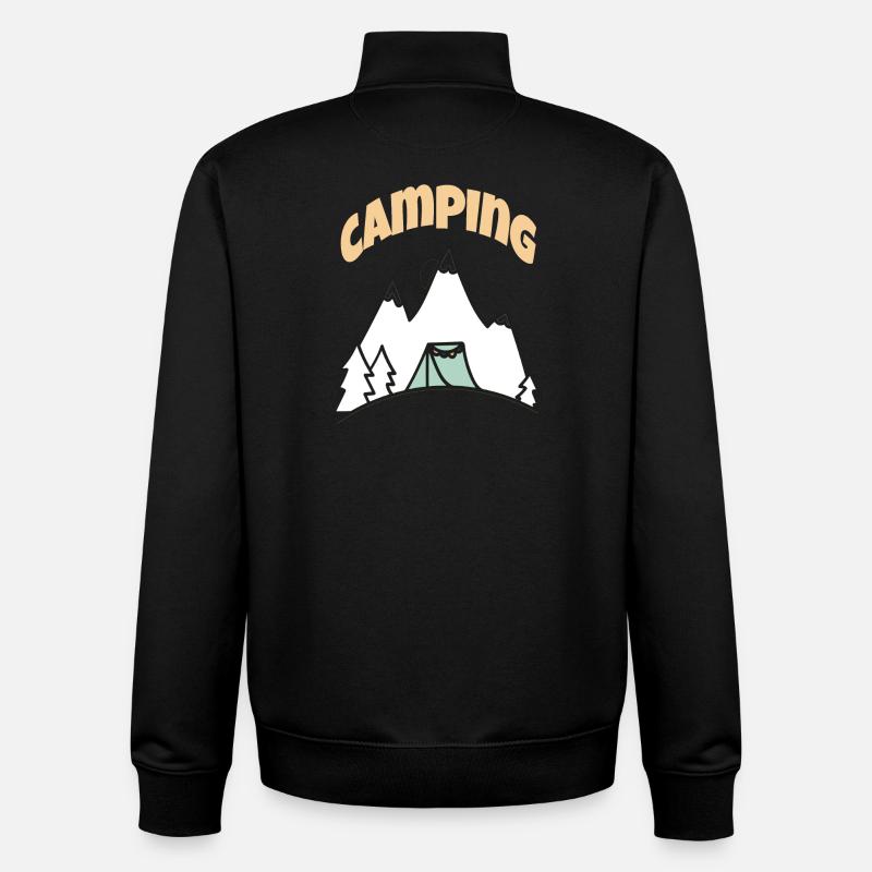 La vie en camping - Sweat zippé unisexe en coton bio Stanley/Stella - noir