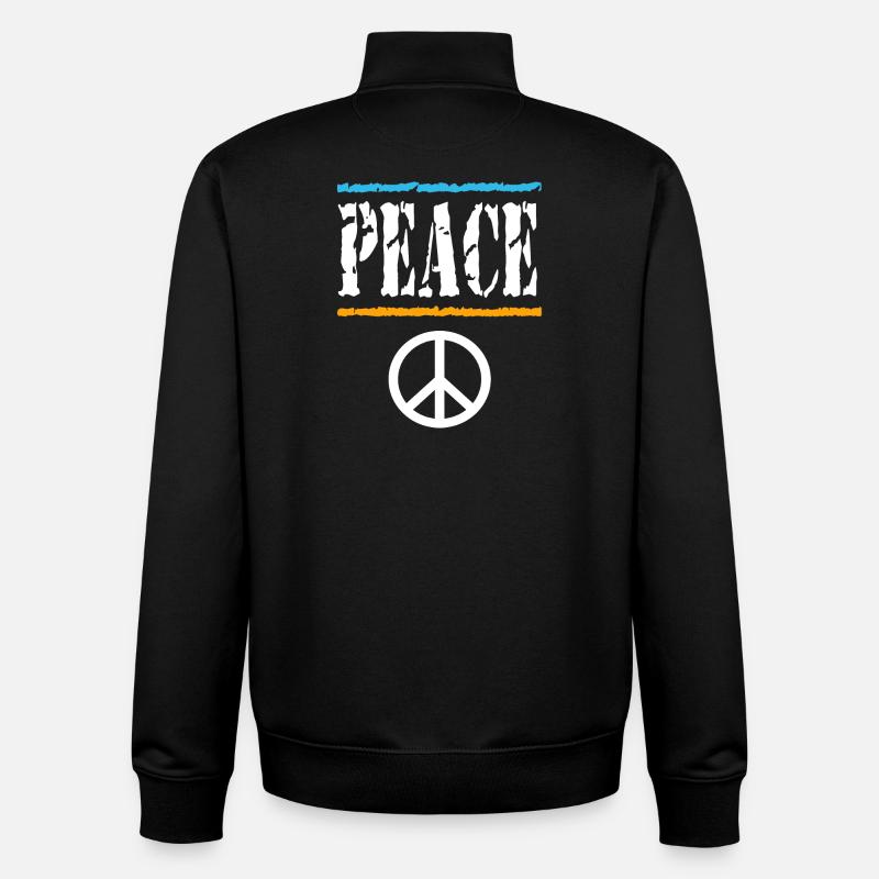 T-shirt rétro Peace Vibes - Sweat zippé unisexe en coton bio Stanley/Stella - noir