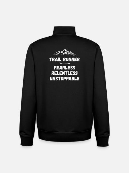 Trail Runner - Fearless. Relentless. Unstoppable. - Unisex Organic Zip Sweatshirt by Stanley/Stella - black