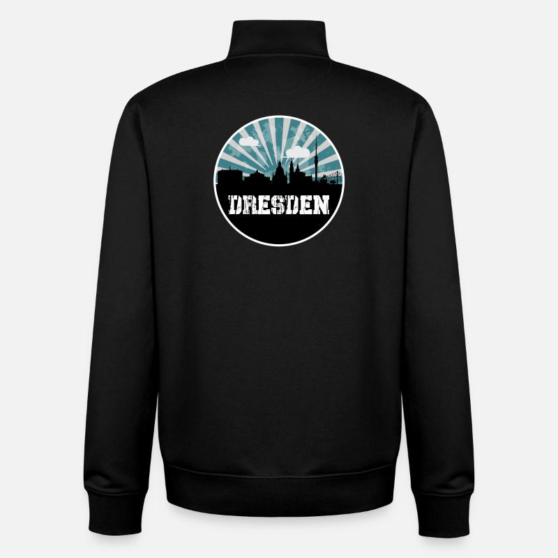 Dresden Blue Hour Skyline - Unisex Organic Zip Sweatshirt by Stanley/Stella - black