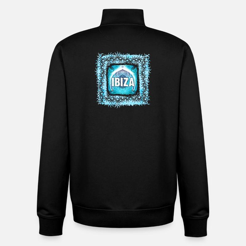 Ibiza Electronics Art Design - Sweat zippé unisexe en coton bio Stanley/Stella - noir