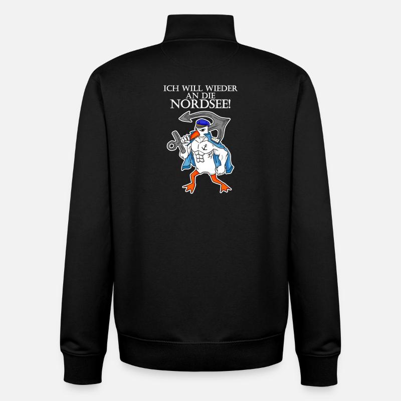 Nordsee Spruch - Unisex Organic Zip Sweatshirt von Stanley/Stella - Schwarz