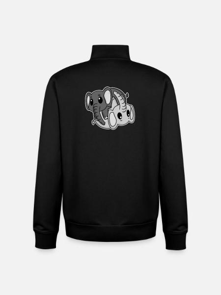 Elephant Yin Yang Symbol - Unisex Organic Zip Sweatshirt by Stanley/Stella - black