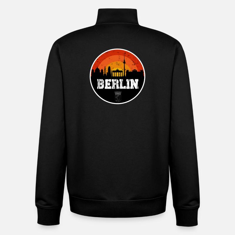 Berlin Skyline Original - Unisex Organic Zip Sweatshirt by Stanley/Stella - black