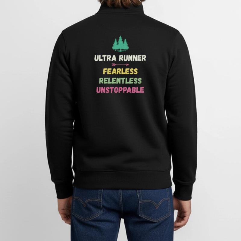 Ultra Runner - Intrépide. Implacable. Imparable. Sweat zippé unisexe en coton bio Stanley/Stella