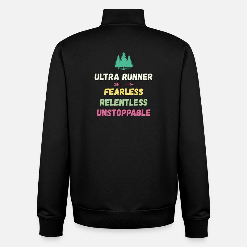 Ultra Runner - Intrépide. Implacable. Imparable. - Sweat zippé unisexe en coton bio Stanley/Stella - noir