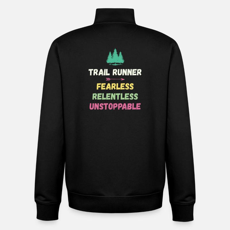 Trail Runner - Intrépide. Implacable. Imparable. - Sweat zippé unisexe en coton bio Stanley/Stella - noir