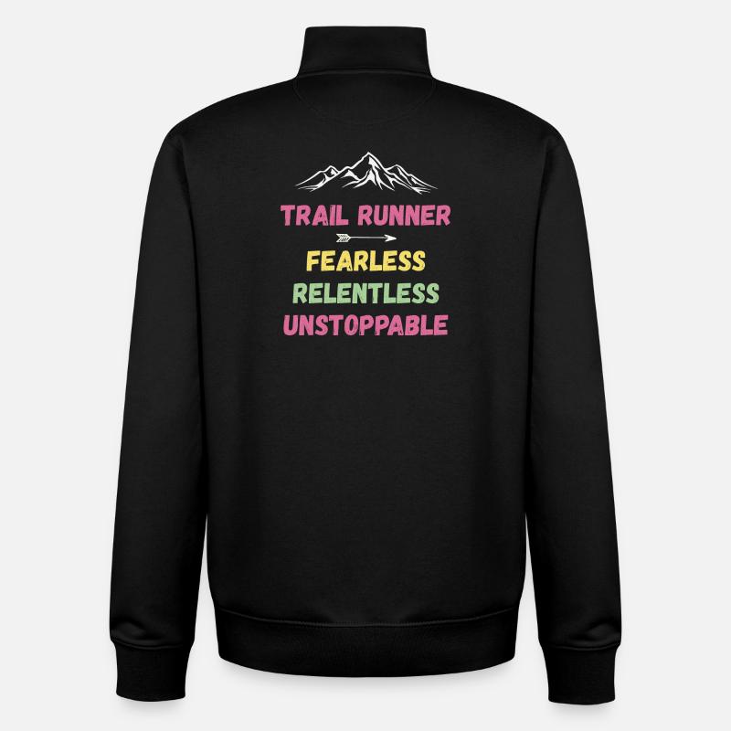 Trail Runner - Intrépide. Implacable. Imparable. - Sweat zippé unisexe en coton bio Stanley/Stella - noir
