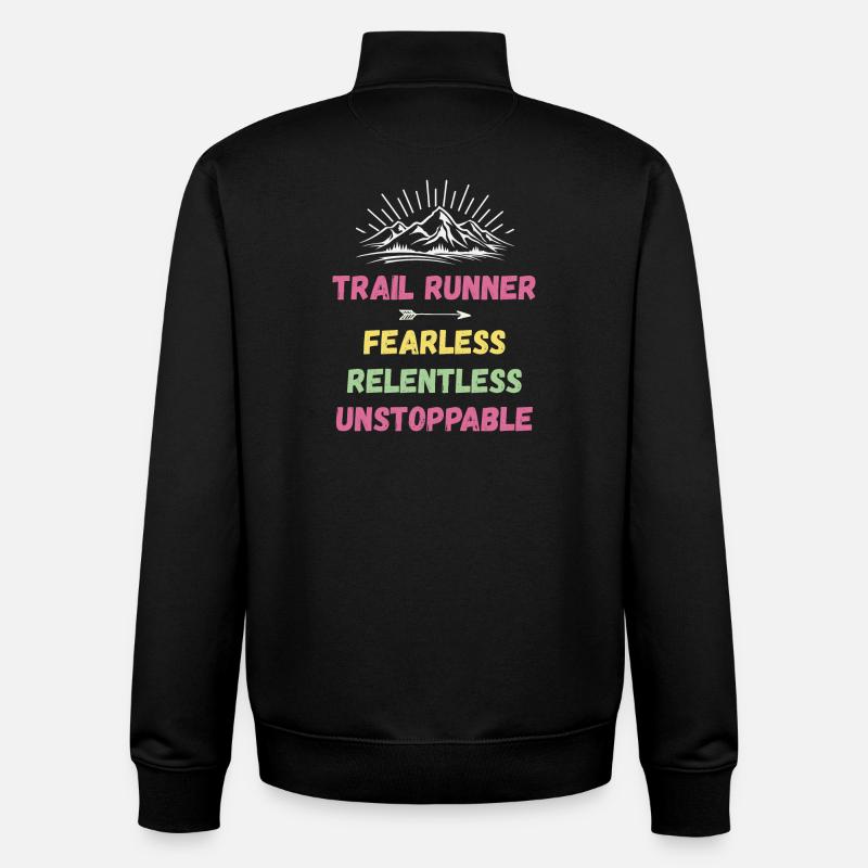 Trail Runner - Intrépide. Implacable. Imparable. - Sweat zippé unisexe en coton bio Stanley/Stella - noir