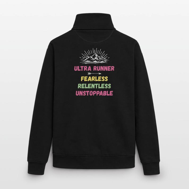 Ultra Runnner - Intrépide. Implacable. Imparable. Sweat zippé unisexe en coton bio Stanley/Stella