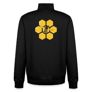 Biene und Waben - Unisex Organic Zip Sweatshirt von Stanley/Stella - Schwarz - Hinten - AI Model Male 185 light (185cm)