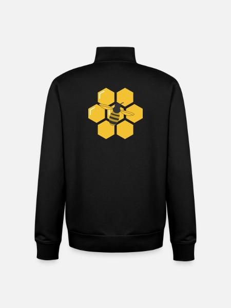 Bee and Honeycomb - Unisex Organic Zip Sweatshirt by Stanley/Stella - black