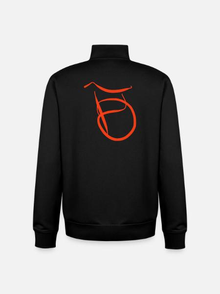 Oranger B auf schwarzem Pullover - Unisex Organic Zip Sweatshirt von Stanley/Stella - Schwarz