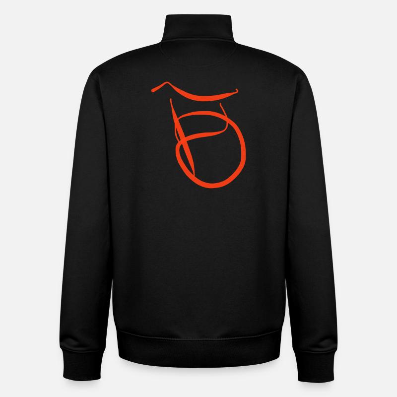 Oranger B auf schwarzem Pullover - Unisex Organic Zip Sweatshirt von Stanley/Stella - Schwarz