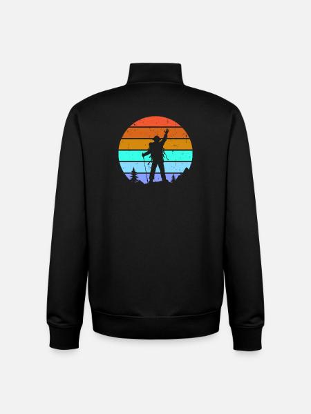 Mountaintops, mountaineering, hiking, hiking - Unisex Organic Zip Sweatshirt by Stanley/Stella - black