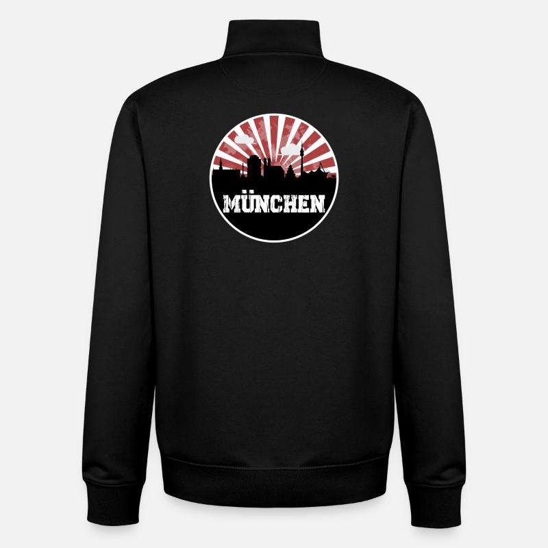 Munich Skyline Home Game - Unisex Organic Zip Sweatshirt by Stanley/Stella - black