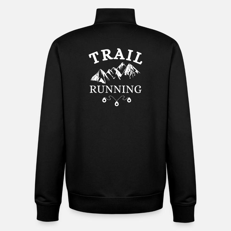 trail, trail running, running - Unisex Organic Zip Sweatshirt by Stanley/Stella - black